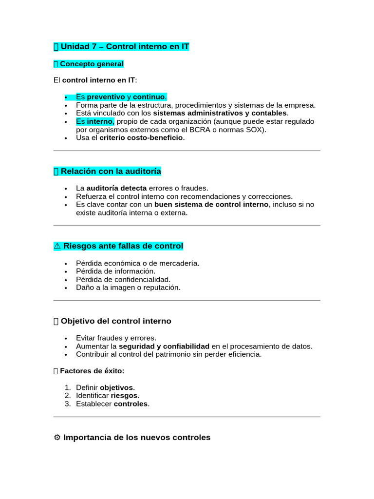 Control Interno en IT | PDF | Auditoría | Software