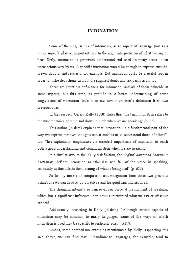 Understanding Intonation in Linguistics | PDF | Stress (Linguistics ...