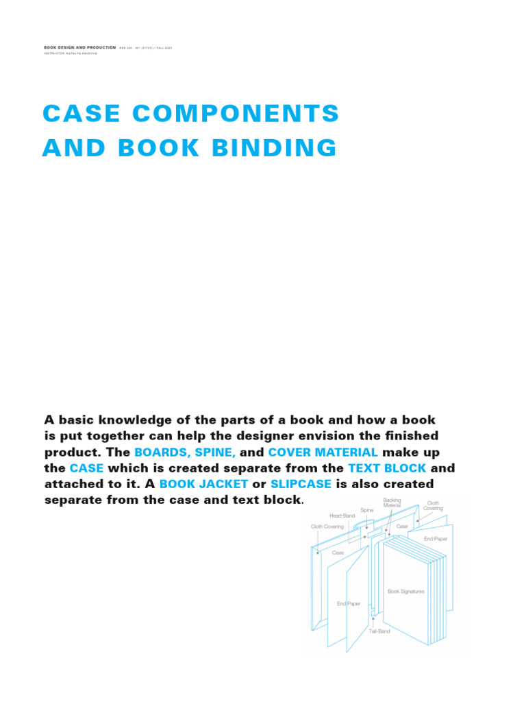 1_Lecture_Case Components and Book Binding | PDF | Bookbinding | Books