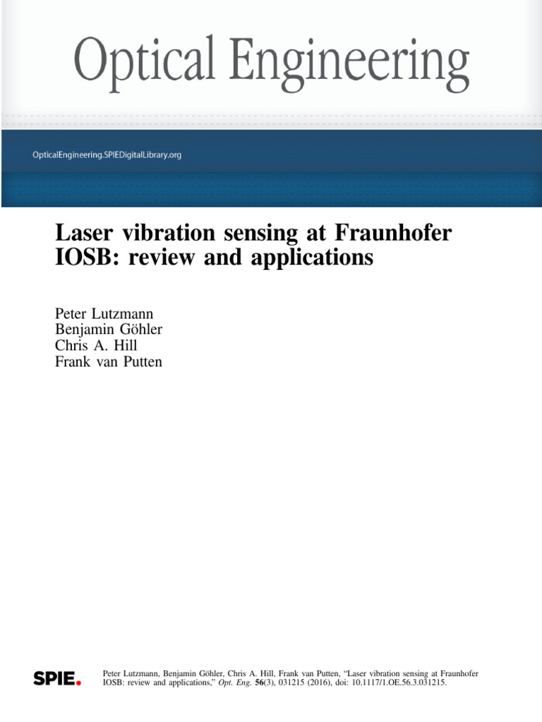Laser Vibration Sensing at Fraunhofer | PDF | Laser | Lidar