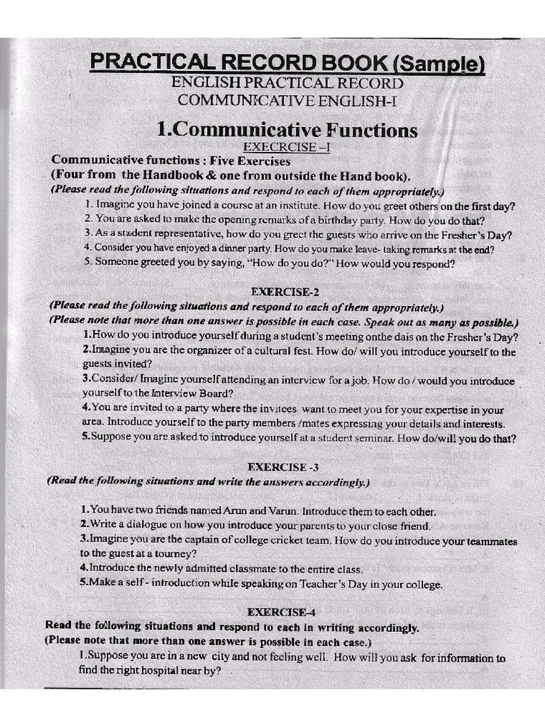 1st Year Eng Practical Record | PDF