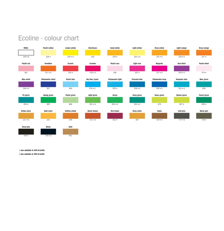 Ecoline Color Chart Overview | PDF