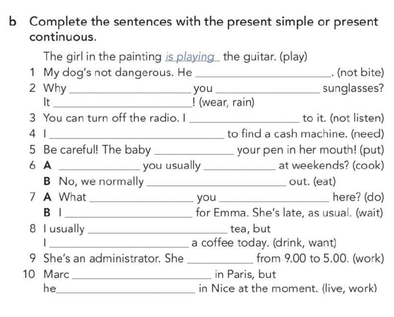 Present Simple-continuous Pre Extra 2 | PDF