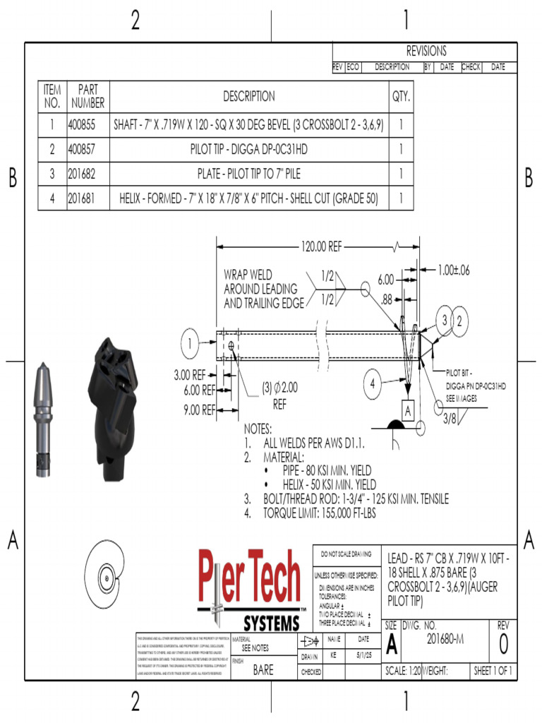 201680-M Auger Pile Specifications | PDF
