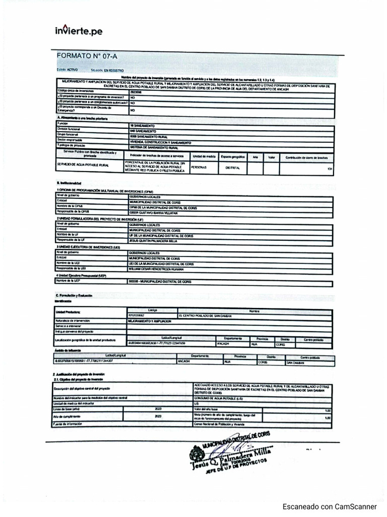 FORMATO N°07-A_EN REGISTRO | PDF