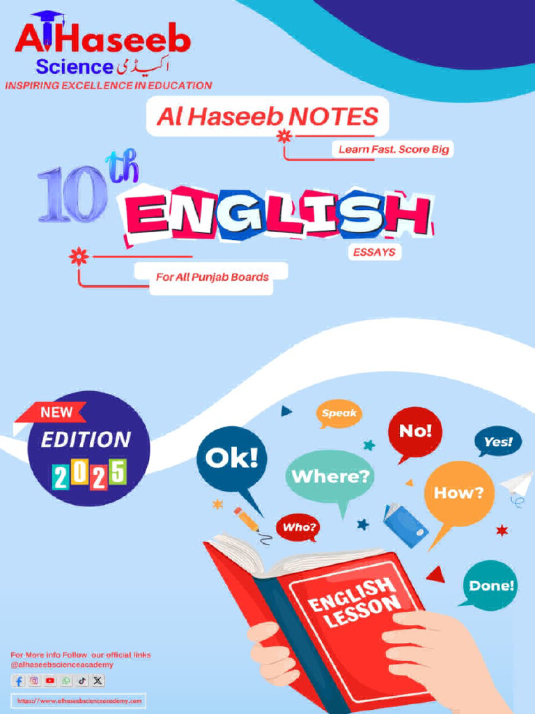 10th Class English Essays by Al Haseeb Science Academy | PDF