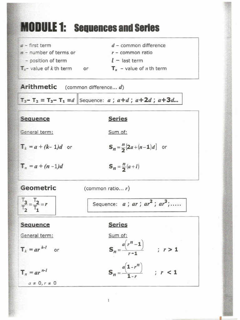 Module 1 - Sequence and Series - 260311 - 131230 | PDF
