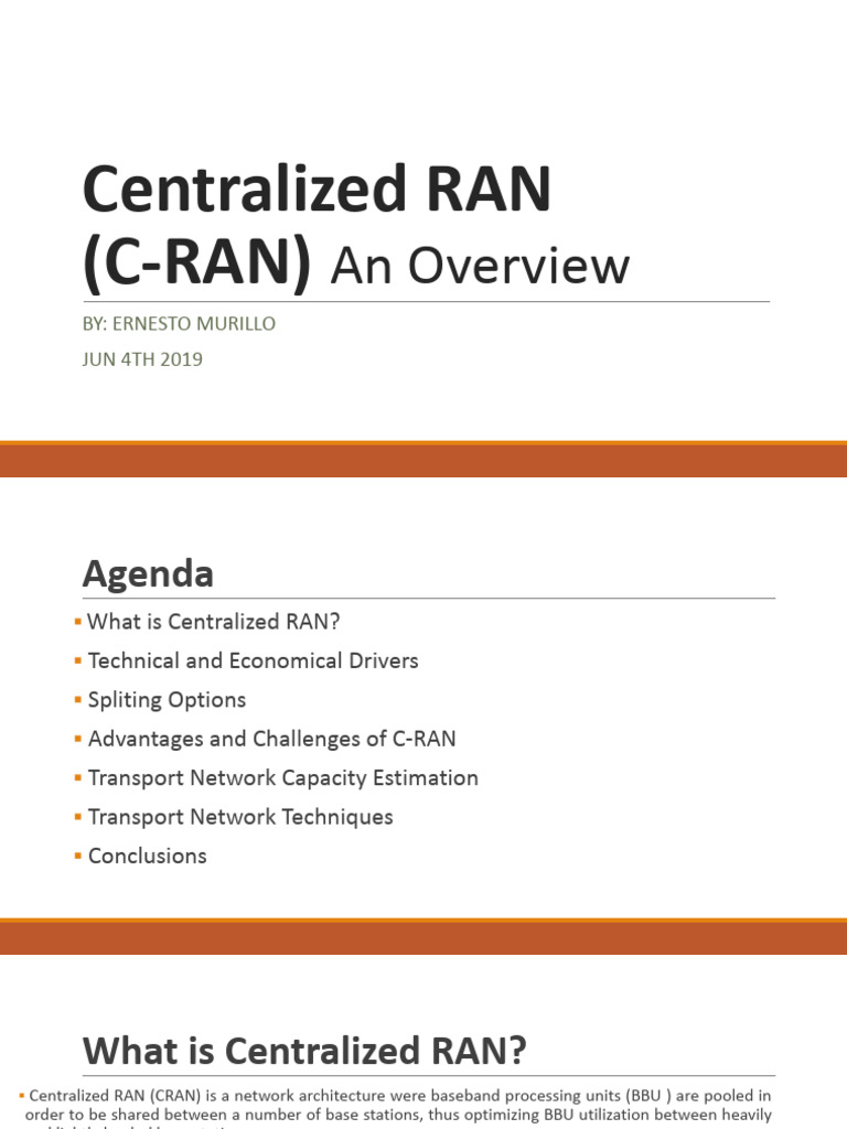 Centralized RAN (C-RAN) Overview - v1 - 0 | PDF | Computer Network ...