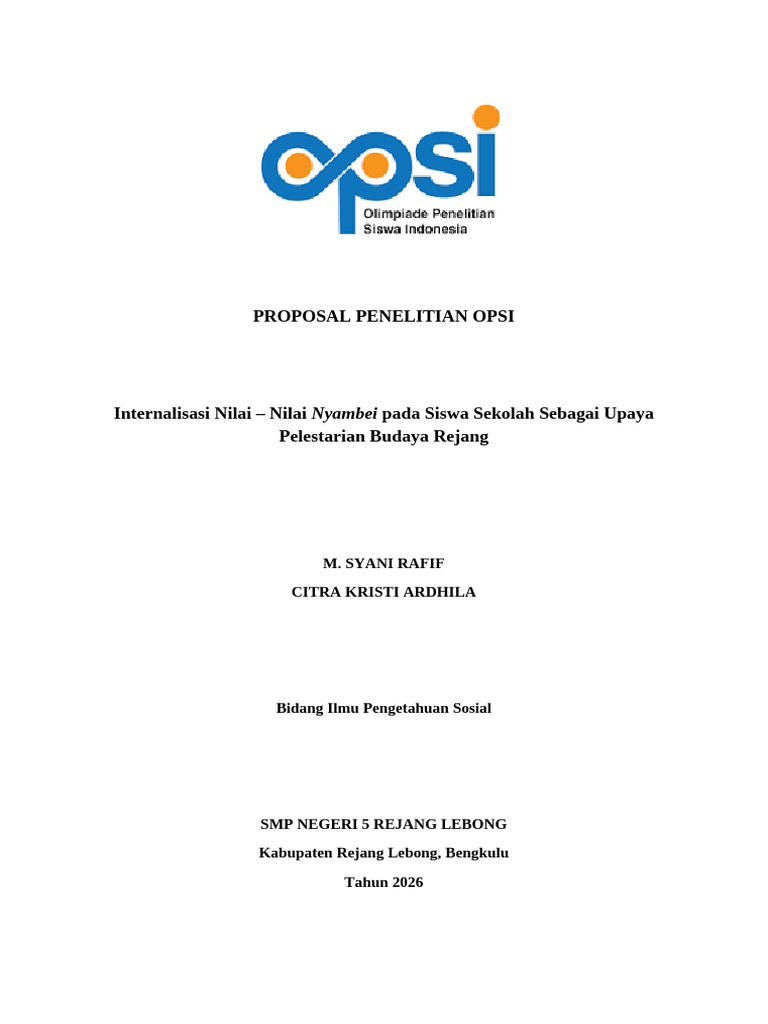 Proposal Penelitian Opsi Bidang Ips | PDF