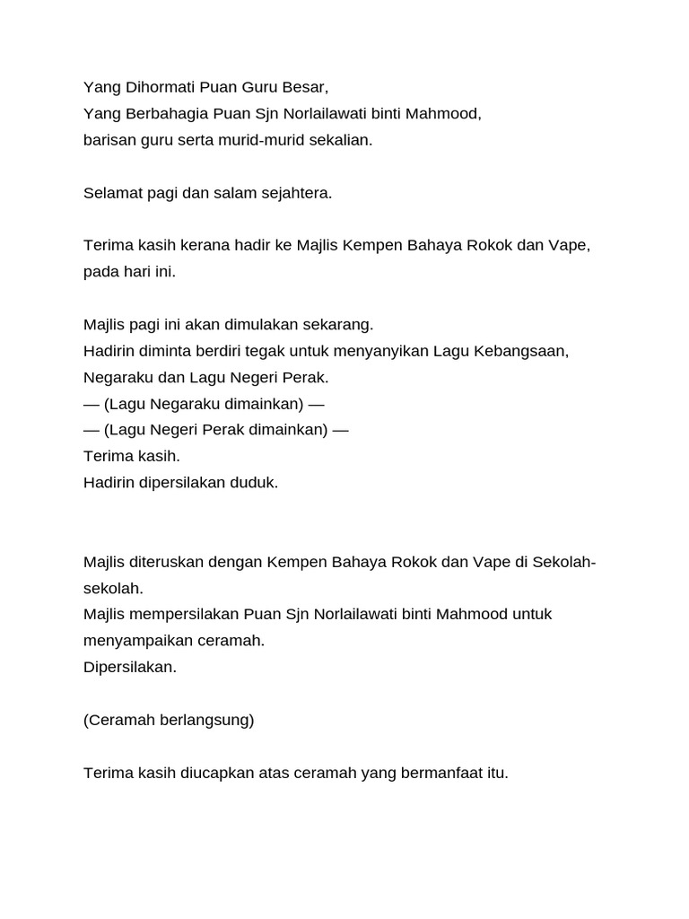 Kempen Bahaya Rokok Dan Vape Di Sekolah | PDF