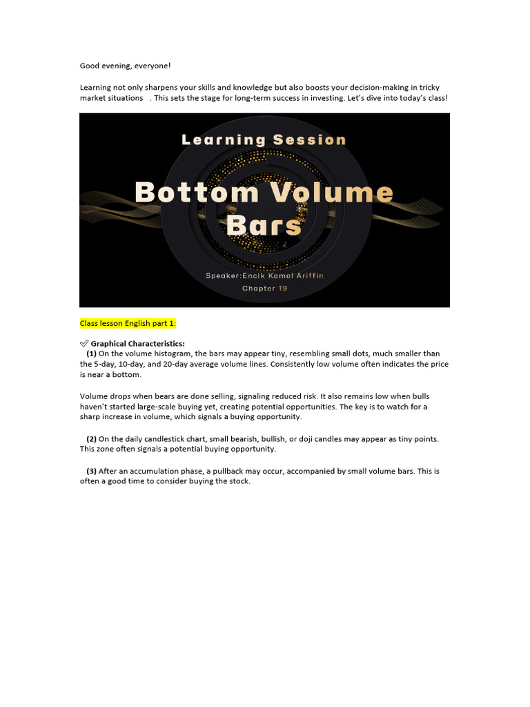 16-1 A19 Bottom Volume Bars (English) | PDF | Market Trend | Microeconomics