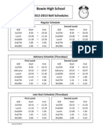 2012-2013 Bell Schedule