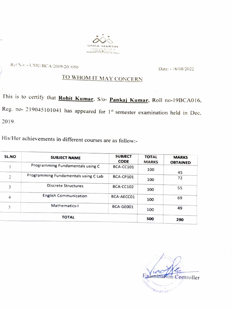 Graduation Marksheet | PDF