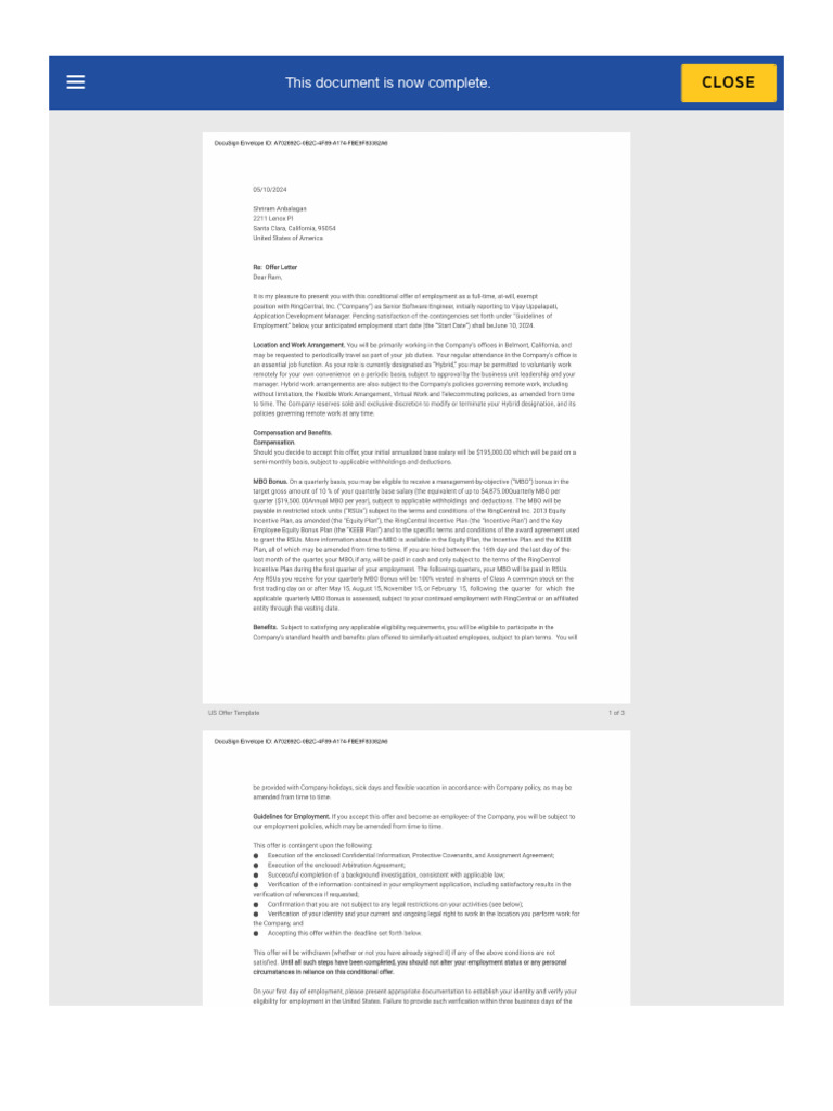 Review and Sign Document(s) | DocuSign | PDF