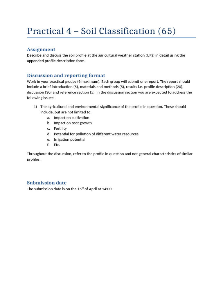 Practical 4 - Soil Classification | PDF | Soil | Soil Fertility