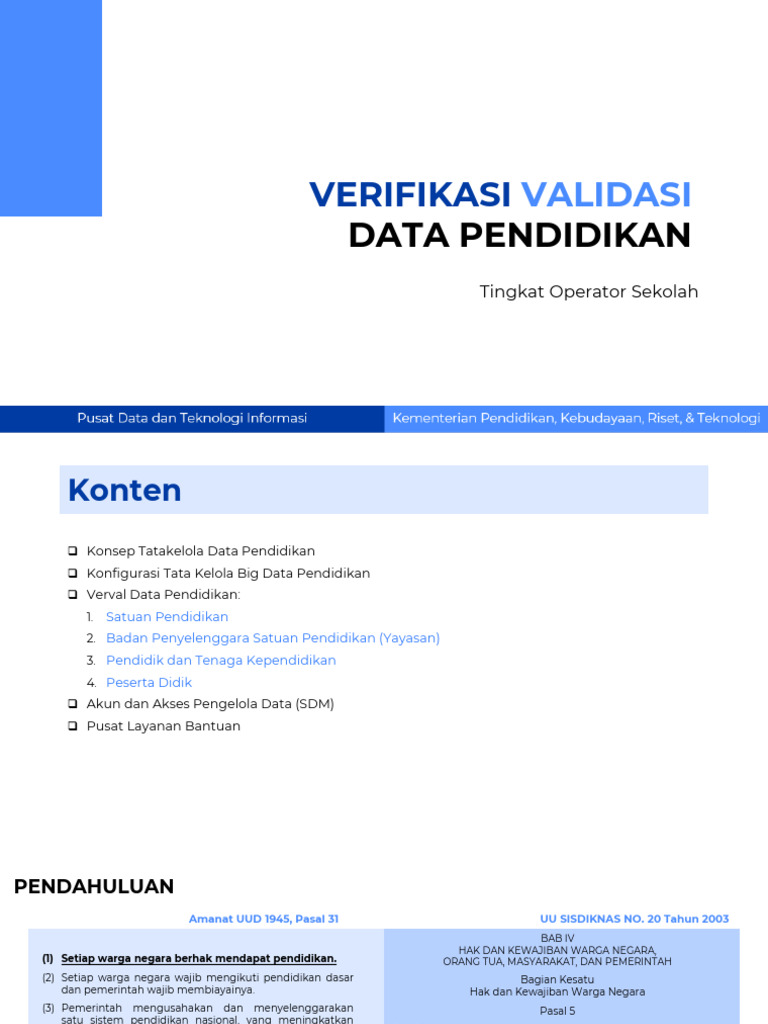 Materi 3 - Verifikasi Validasi Data Peserta Didik | PDF