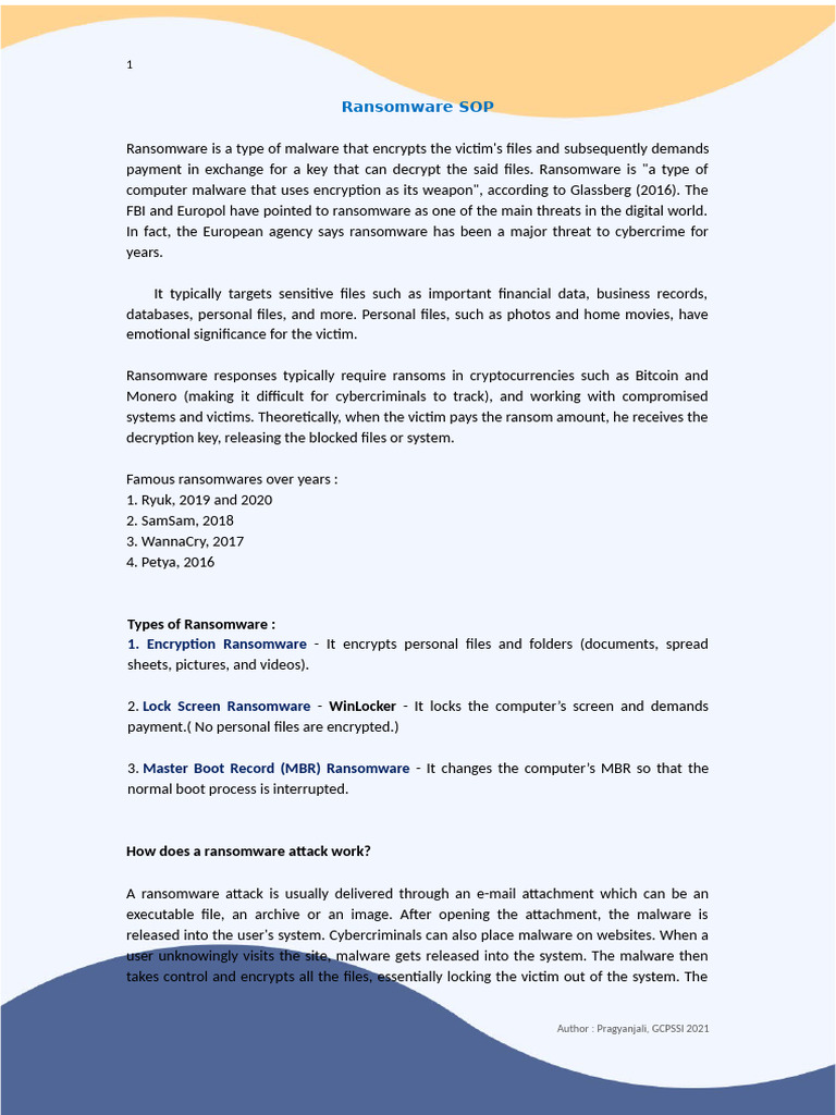 Ransomware SOP | PDF | Ransomware | Malware