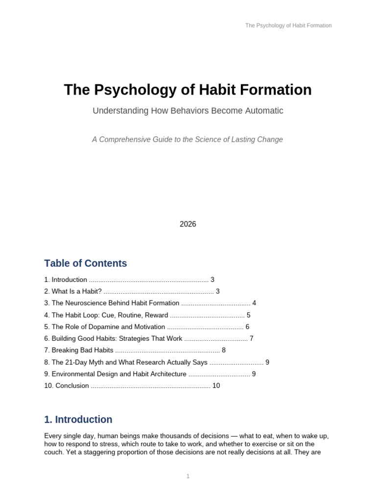 Habit Formation Psychology | PDF | Habits | Reward System