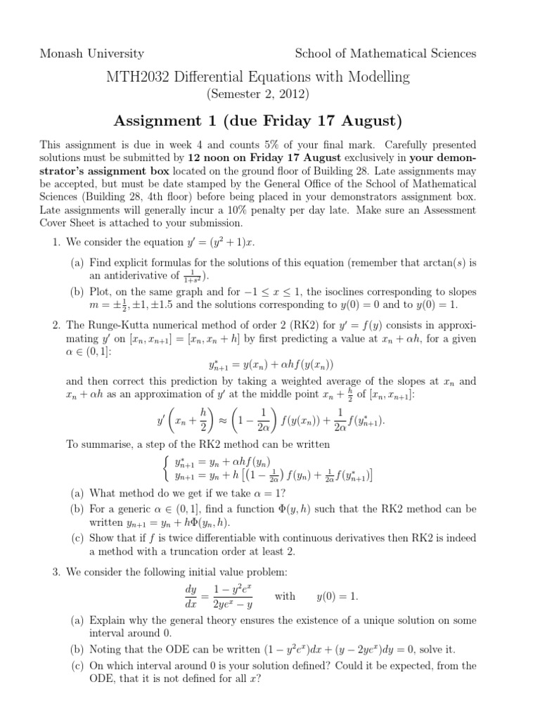 Differential Equations Assignment | PDF | Teaching Methods & Materials