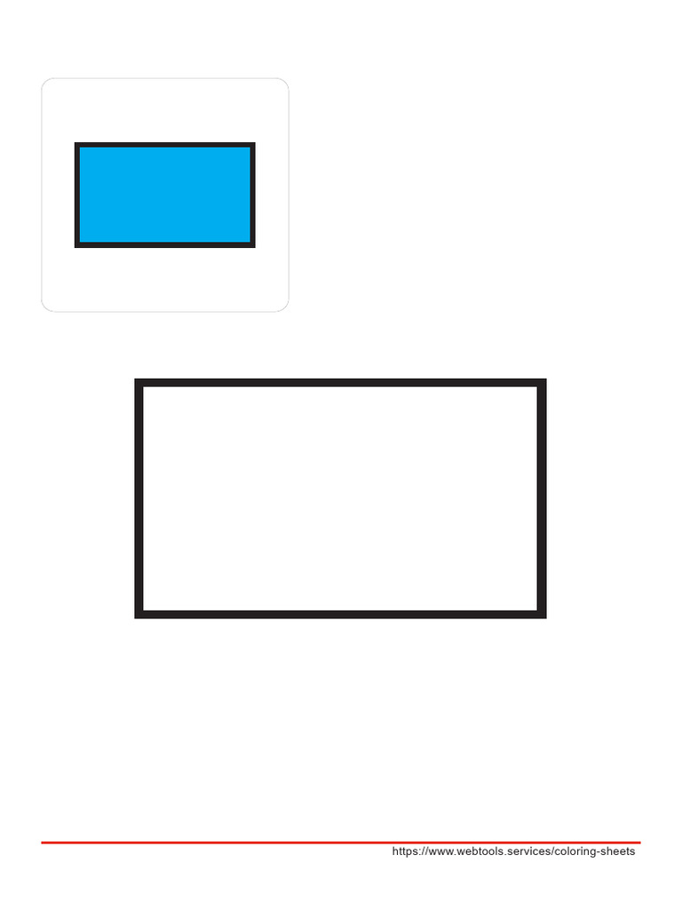 Blue Rectangle Coloring Sheet-A4 | PDF