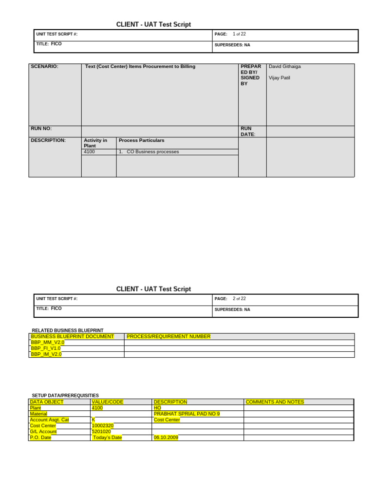 Pdfl_co_uat Test Script - Mdl_updated | PDF | Unit Testing | Debits And ...
