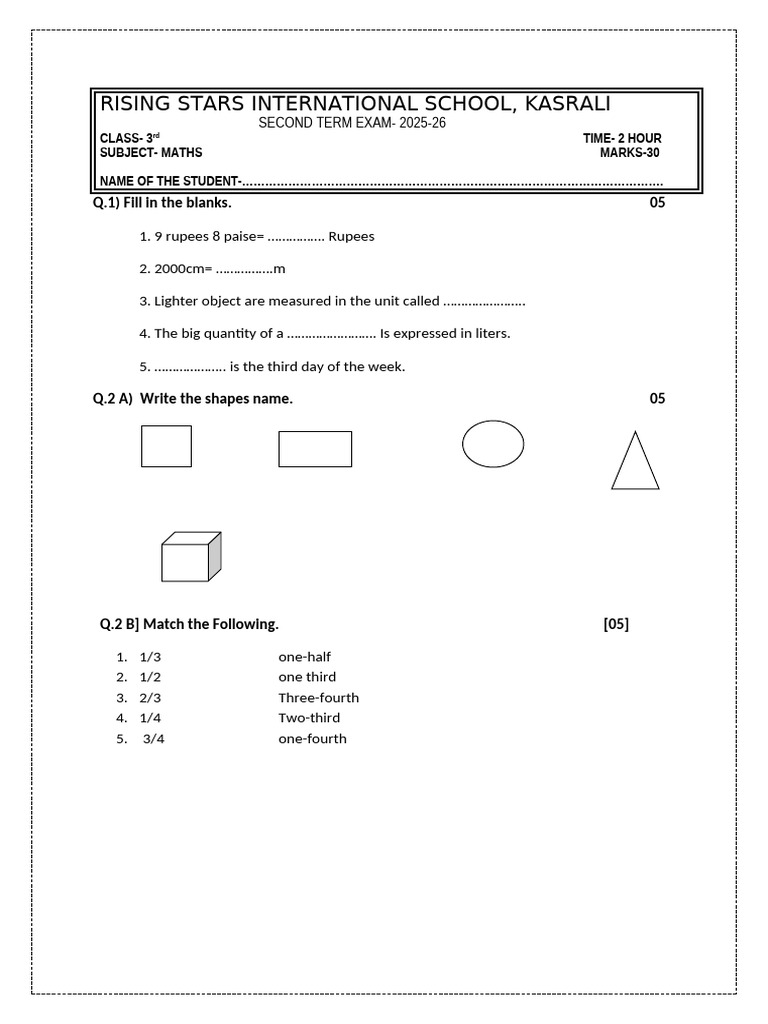 3RD MATHS | PDF