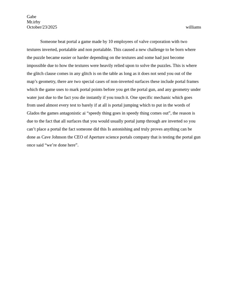 Aperture Science | PDF