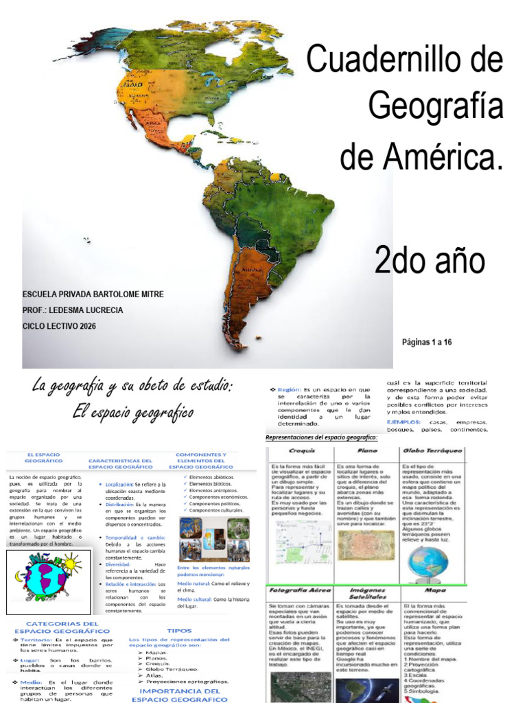 Cuadernillo de Geografía de America | PDF | Américas | Mapa