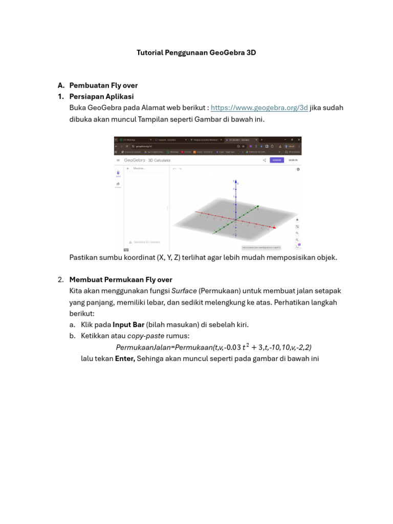 Tutorial Penggunaan GeoGebra 3D | PDF
