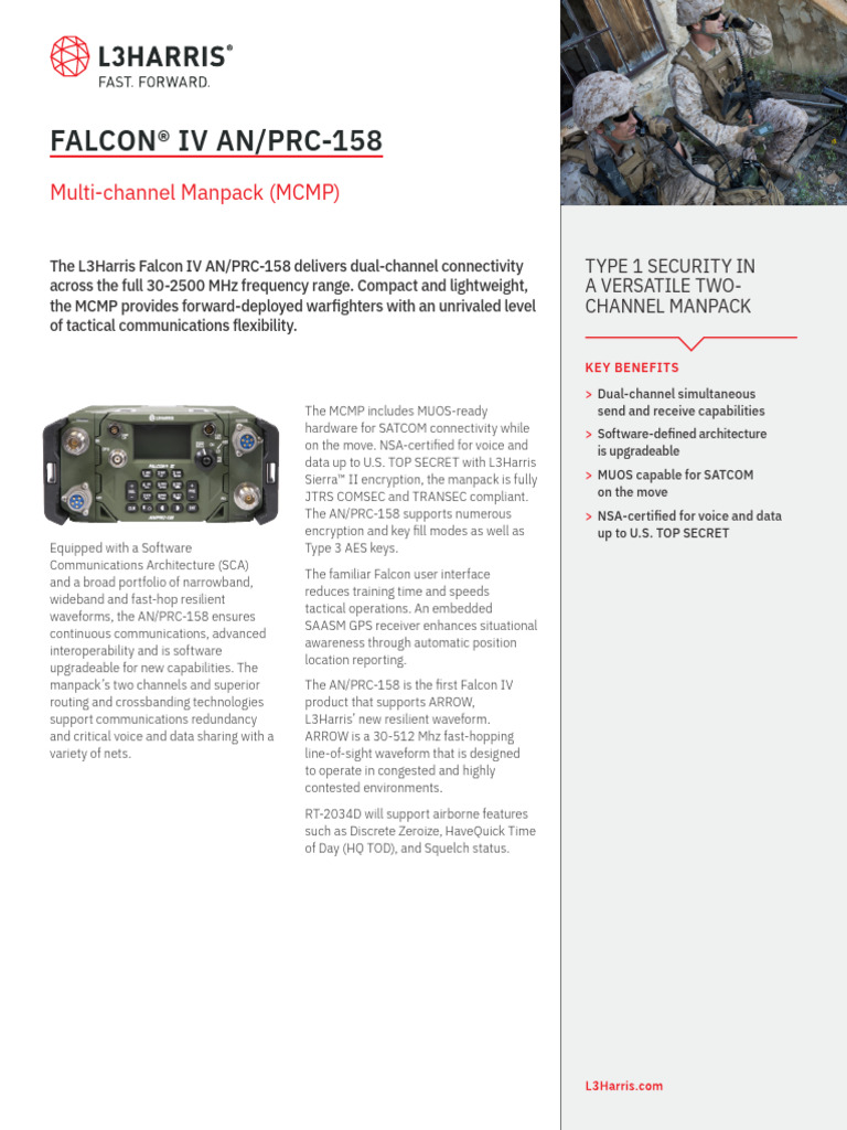 l3harris Falcon IV an Prc 158 Multi Channel Manpack Mcmp Datasheet o Cs ...