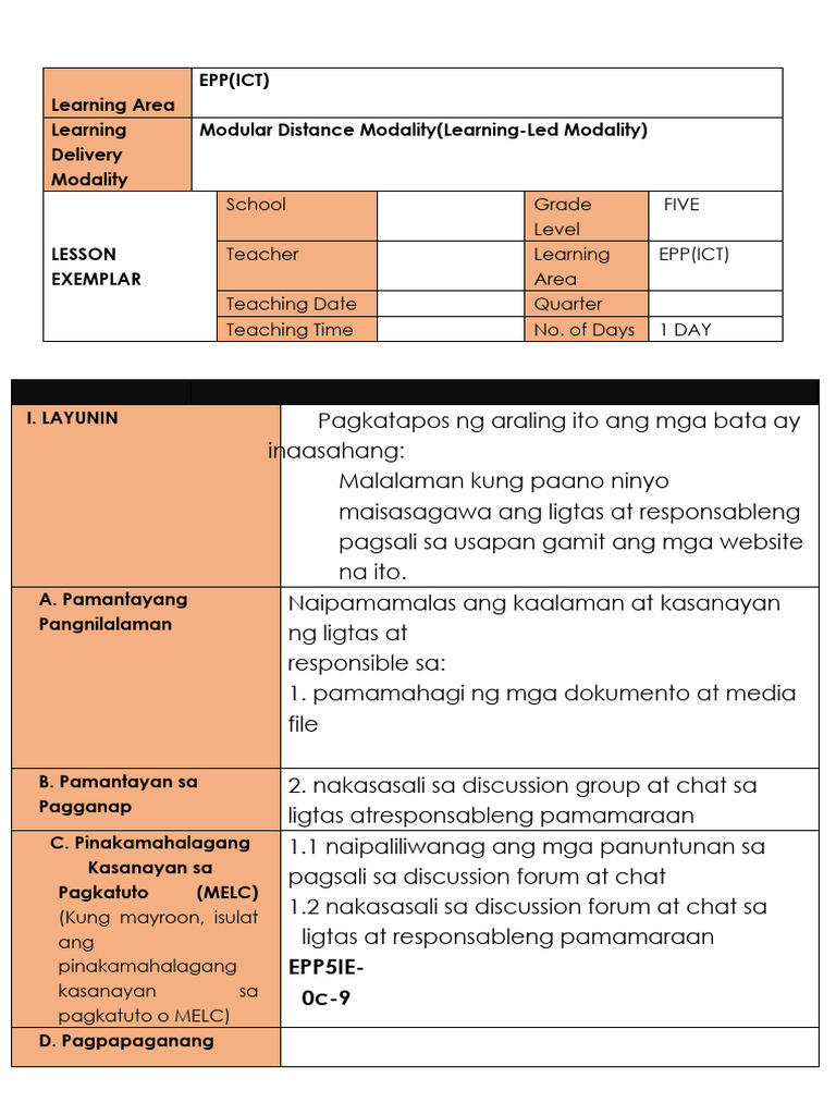 COT EPP ICT 5 | PDF