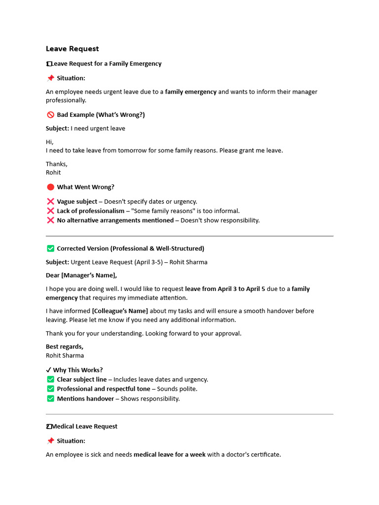 Leave Request | PDF
