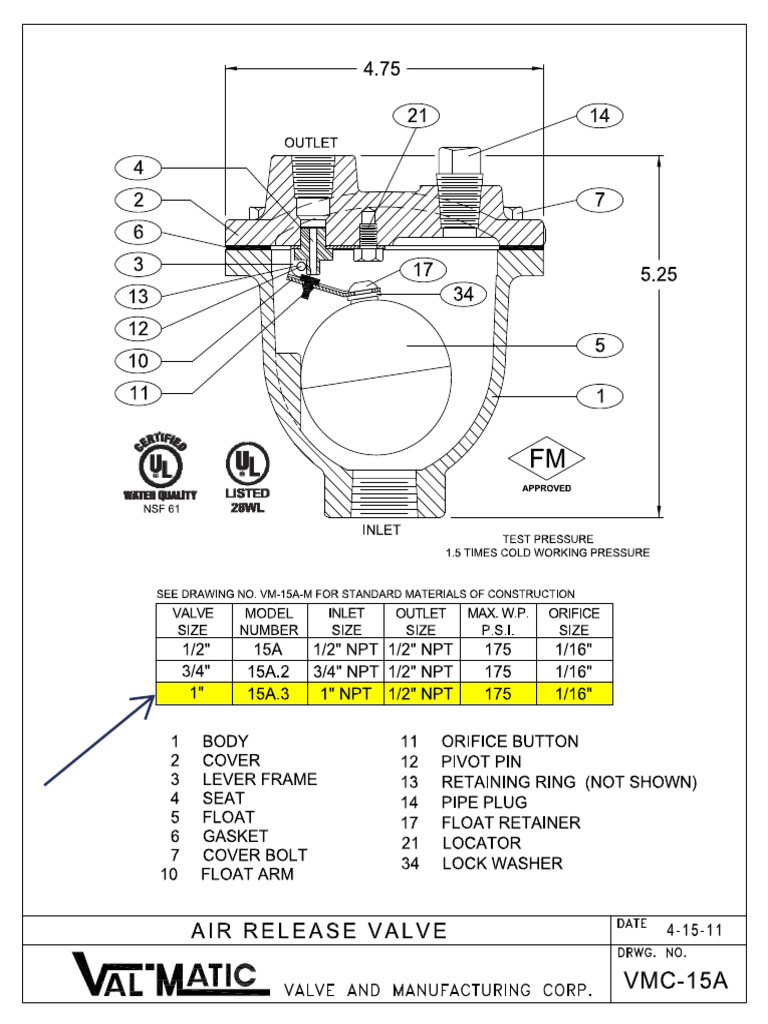 Valmatic Air Release Valve | PDF