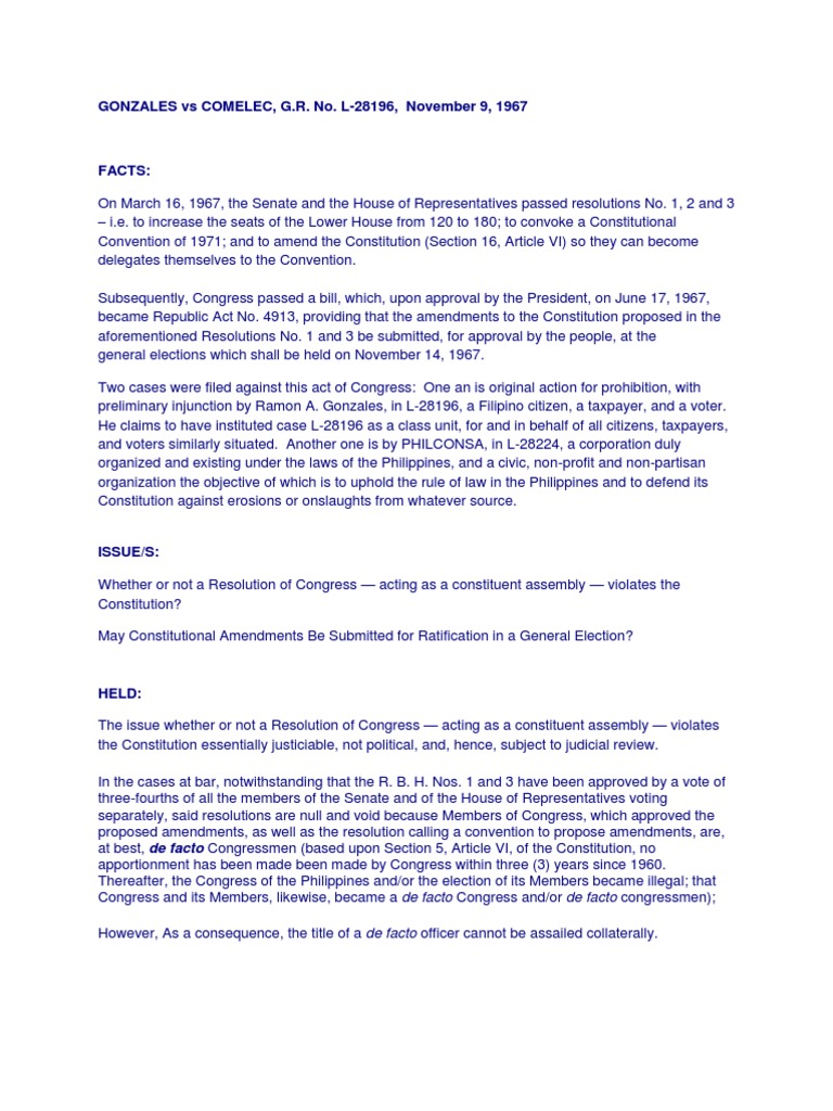 Gonzales vs comelec case digest pdf constitutional amendment