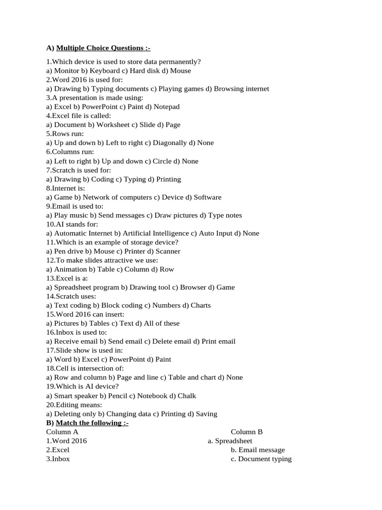 class 5 | PDF | Microsoft Excel | Spreadsheet