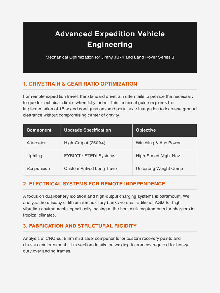 Expedition Vehicle Engineering | PDF
