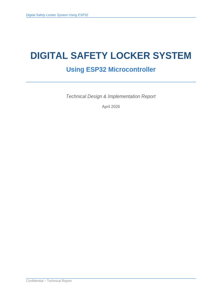 Digital Safety Locker ESP32 Report | PDF | System On A Chip ...