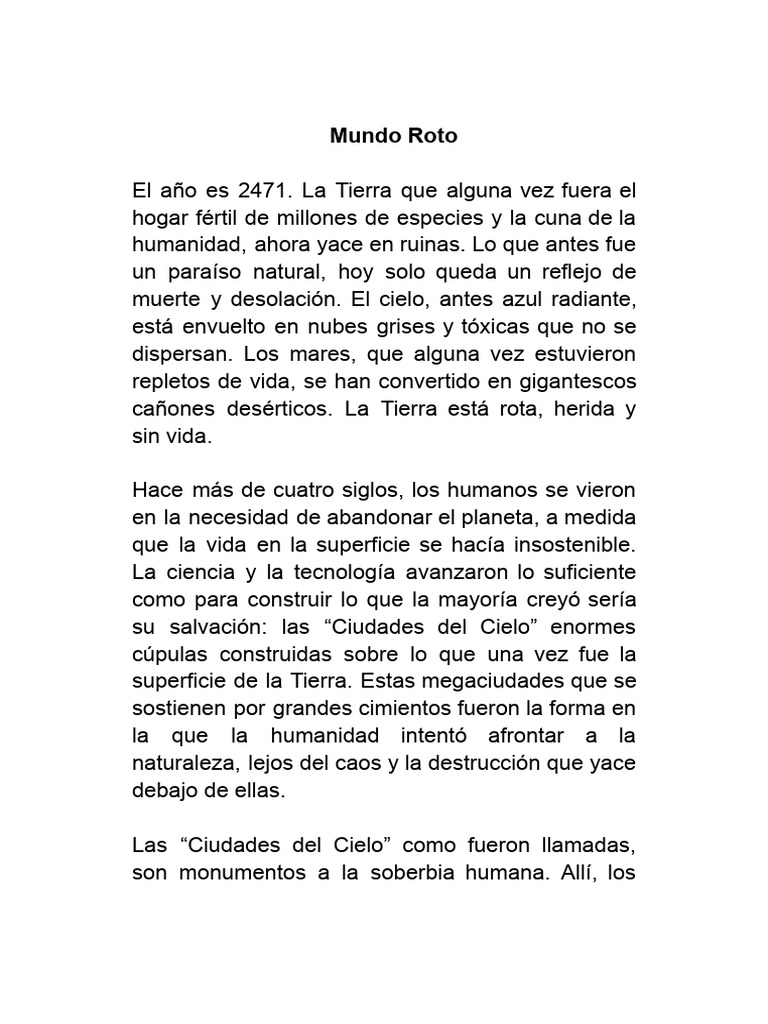 Mundo Roto - Prólogo Check | PDF | Cielo