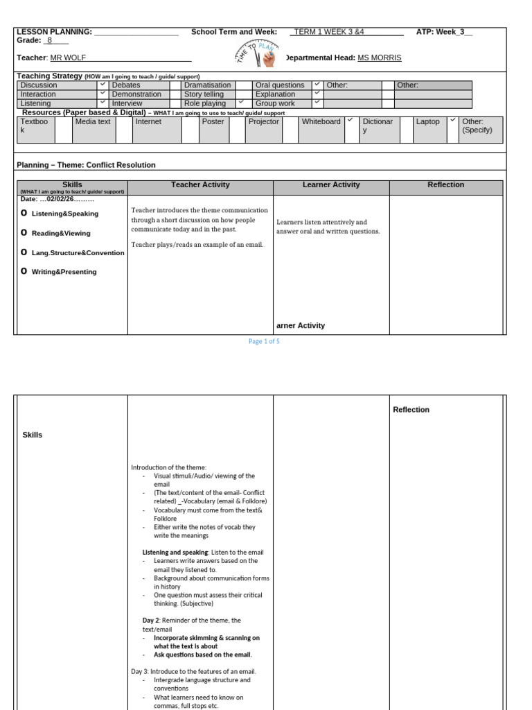 Lesson Planning Template - With Notes | PDF | Linguistics | Communication