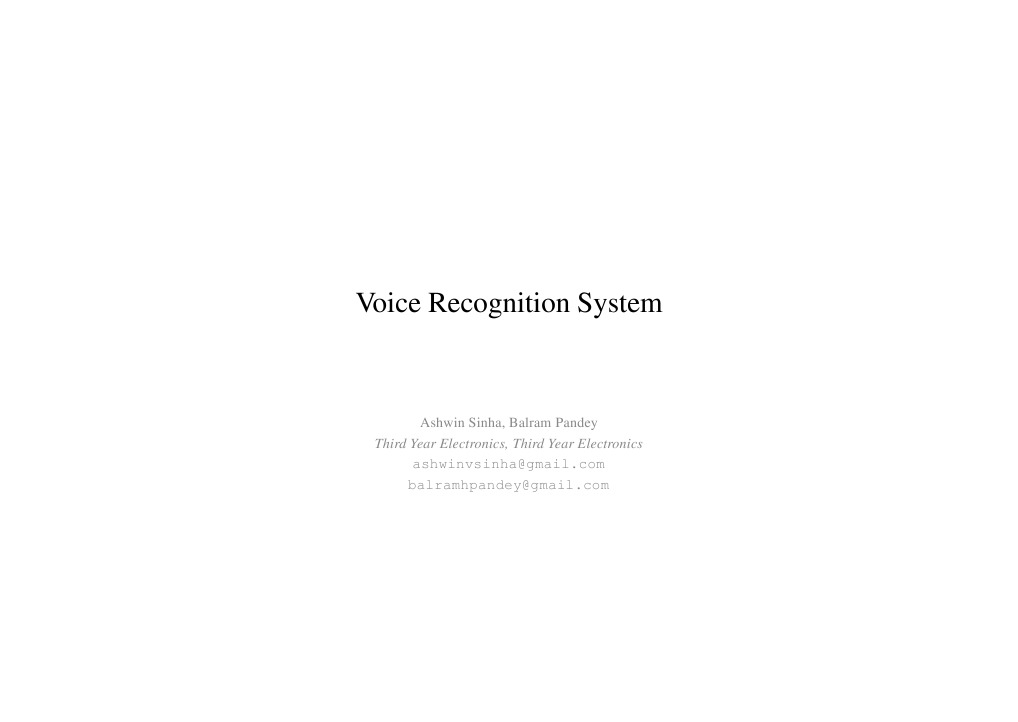 Voice Recognition System Overview | PDF | Speech Recognition | Speech
