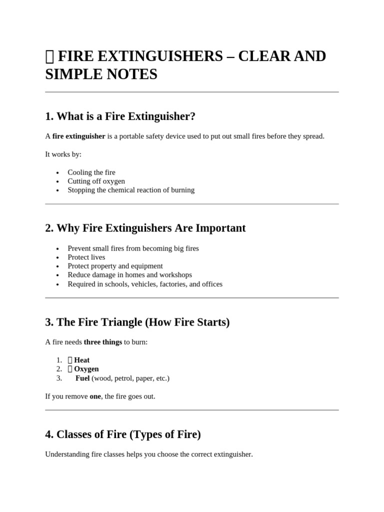 Notes on Fire Extinguishers | PDF | Fires | Materials