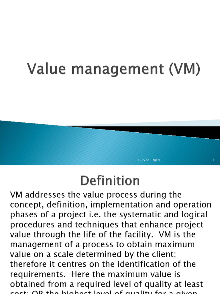 Lecture 4 - Value Management | PDF | Real Estate Appraisal ...