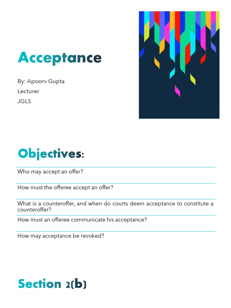 Week 2-3 - Acceptance | PDF | Offer And Acceptance | Lawsuit
