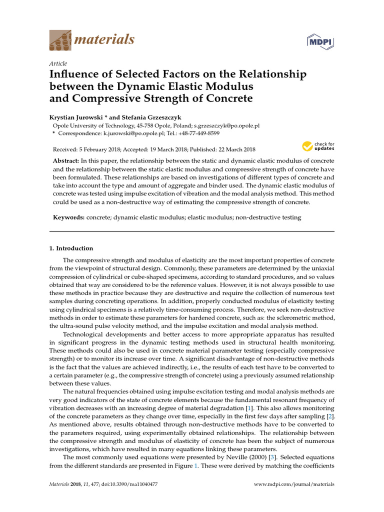 Influence of Selected Factors on the Relationship | PDF | Young's ...