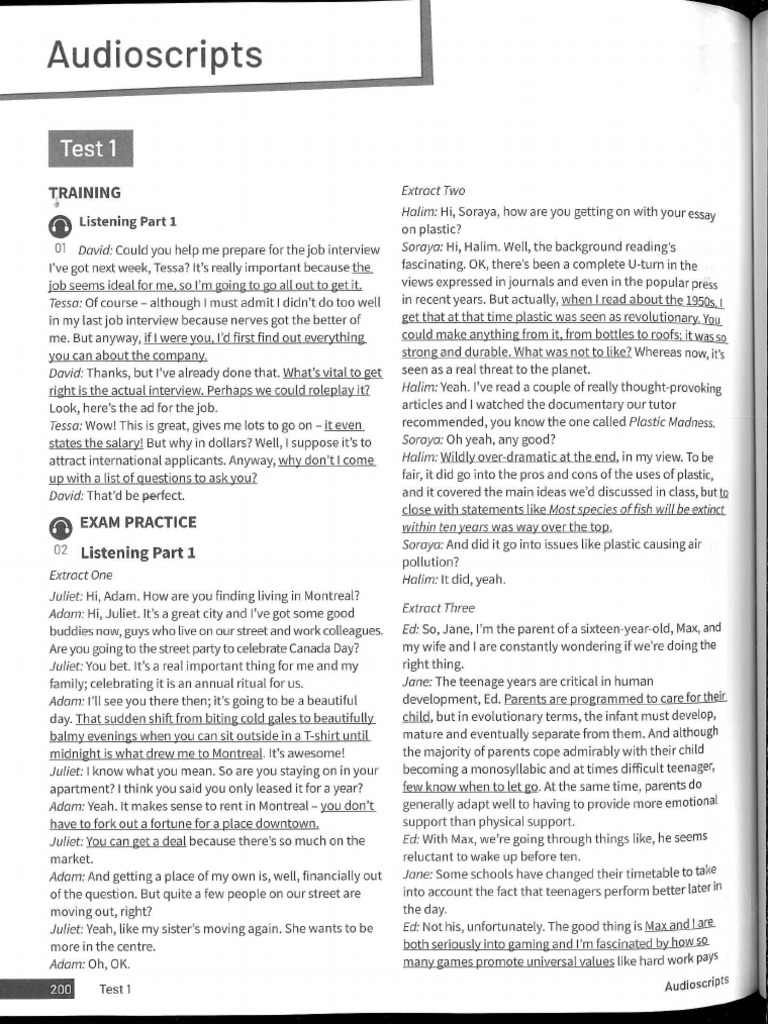 Audio Scripts | PDF