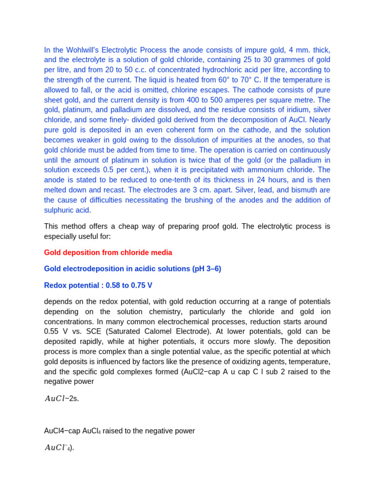 ElectroChemical Deposition | PDF | Redox | Gold