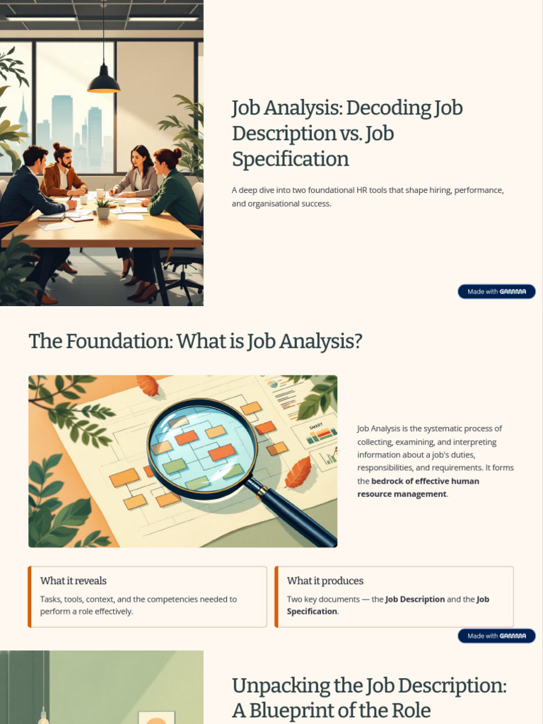 Job Analysis Decoding Job Description vs Job Specification | PDF