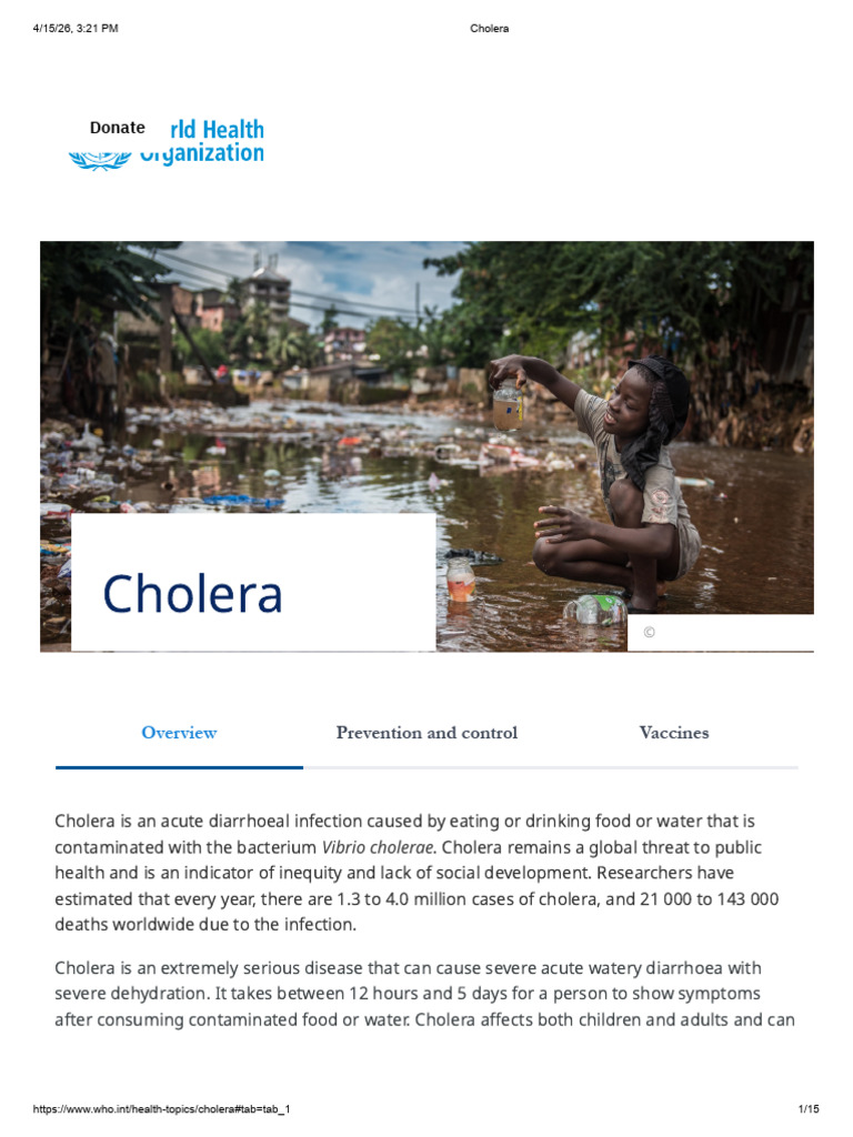 Cholera | PDF | Cholera | Diarrhea