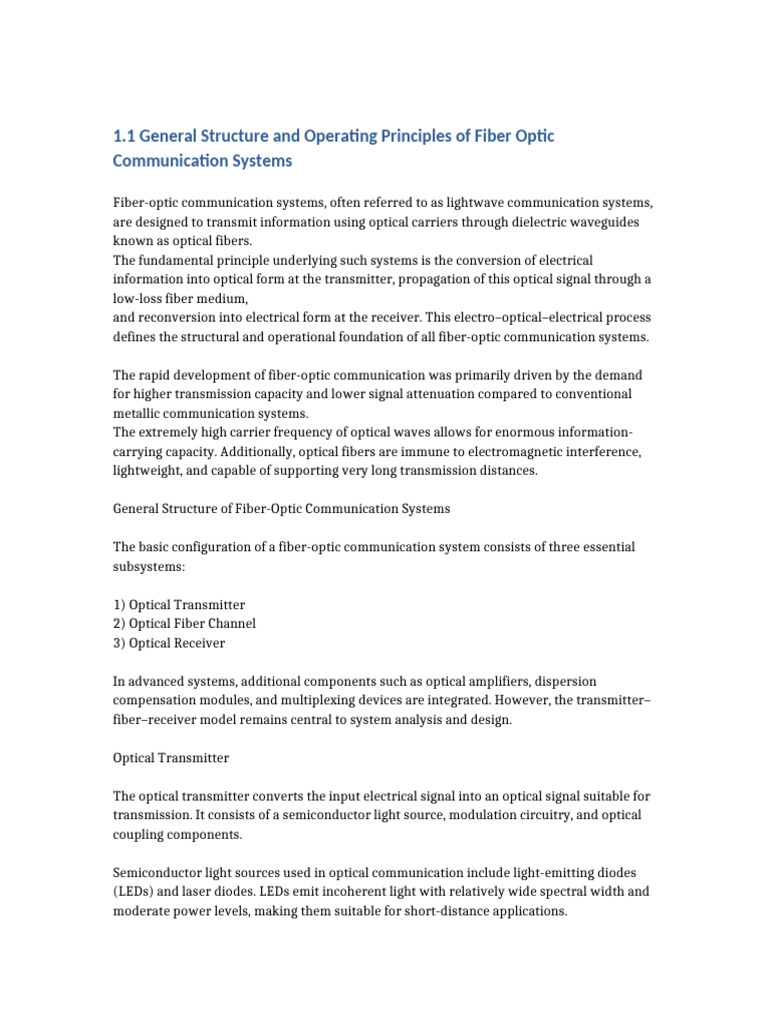 1 1 General Structure and Operating Principles FOCS | PDF | Fiber Optic ...