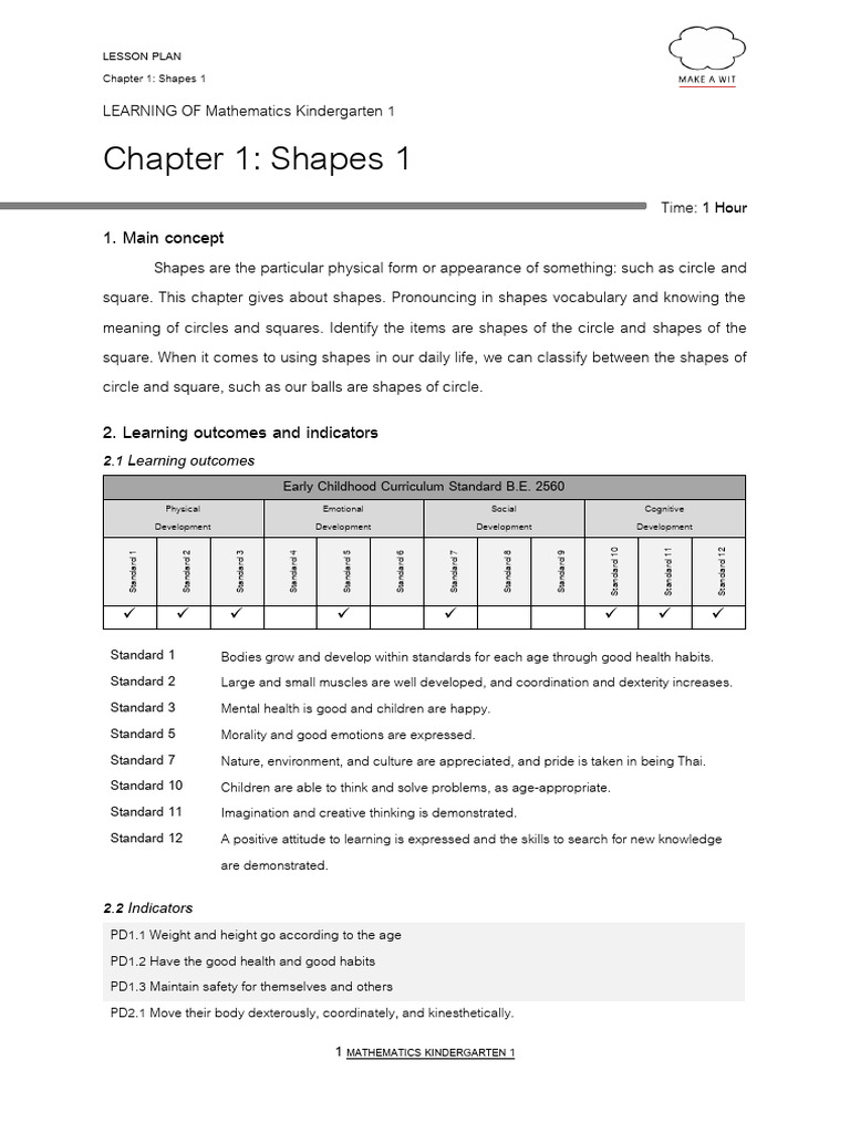 Lessonplan.mathematics.steps.K1.Chapter1.T.breeya | PDF | Lesson Plan ...